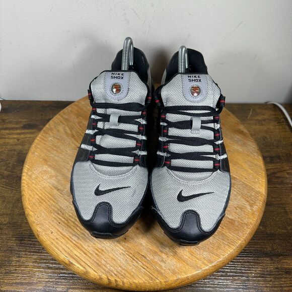 Nike Shox NZ Black Leather Varsity Red Men's Size 8 Shoes\u200e Sneakers 378341-010